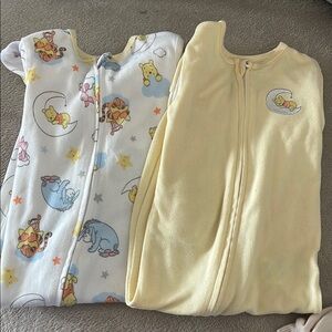 Disney Kids Pajamas footsies - Yellow and White